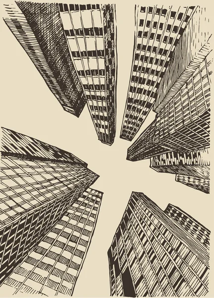 Çizilmiş şehir binaları el