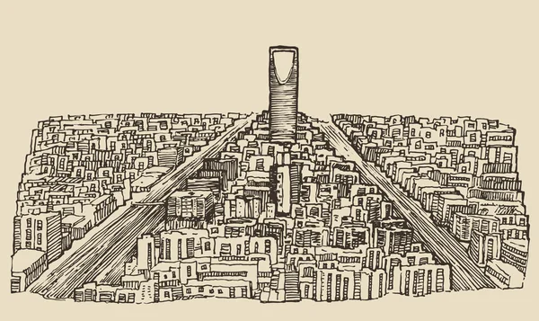 Hand drawn Riyadh city — Stock Vector
