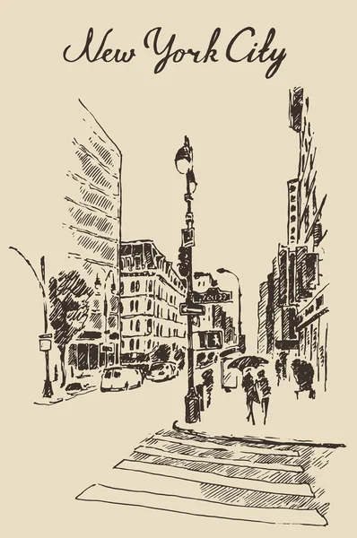 Hand drawn New York city — Stock Vector