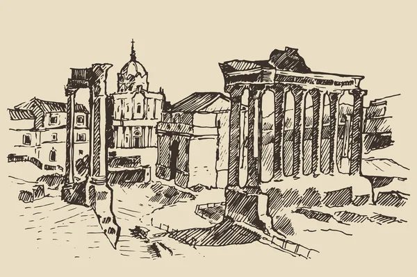 Croquis du Forum romain — Image vectorielle