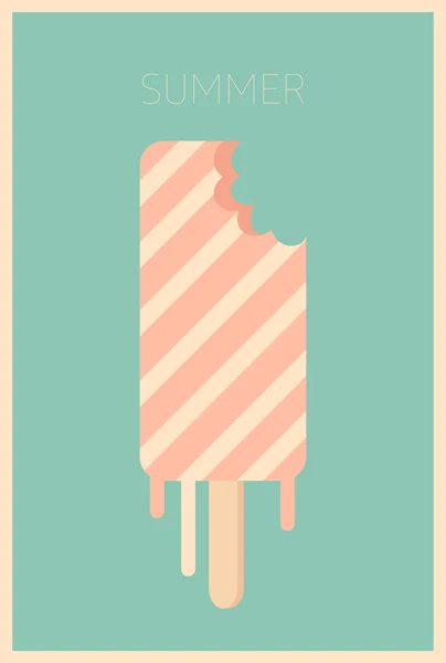 Crème glacée au design plat — Image vectorielle