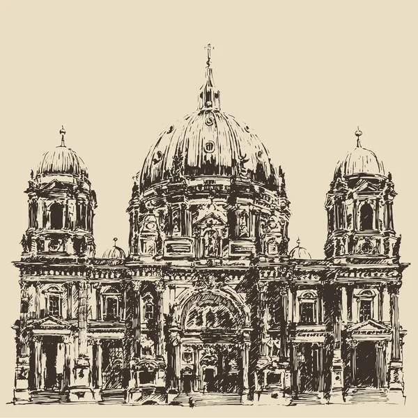 Hand drawn  Berlin Cathedral — Stock Vector