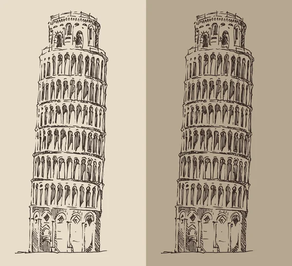 Scheve toren van pisa — Stockvector