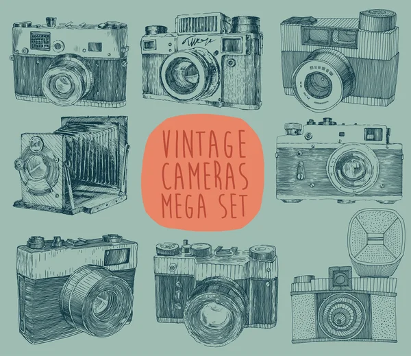设置的老相机 — 图库矢量图片