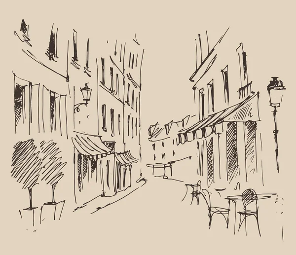 Боку звернено вулиці в Парижі — стоковий вектор
