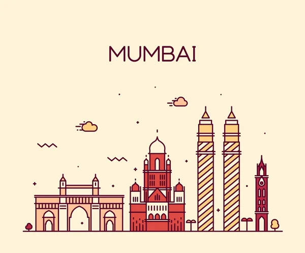 Silueta de Mumbai City — Archivo Imágenes Vectoriales