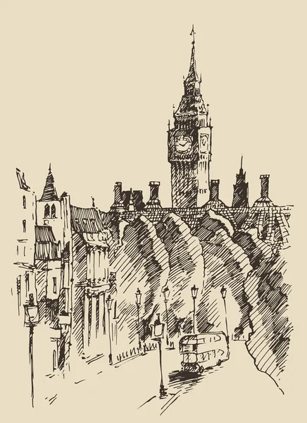 Dessiné à la main ville de Londres — Image vectorielle