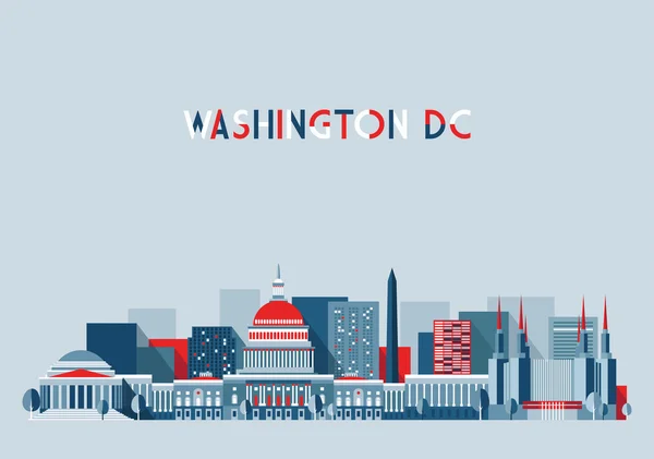 Washington ciudad en diseño plano — Archivo Imágenes Vectoriales