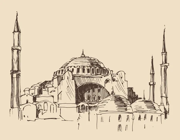 Città di Istanbul disegnata a mano — Vettoriale Stock