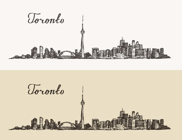 Skyline Toronto dibujado a mano — Archivo Imágenes Vectoriales