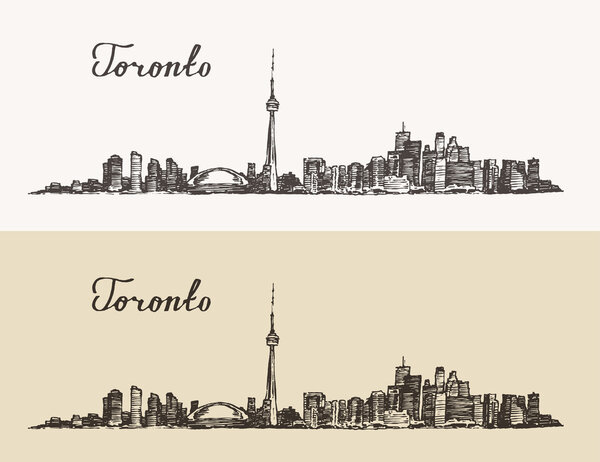 Рука нарисовала силуэт Торонто
