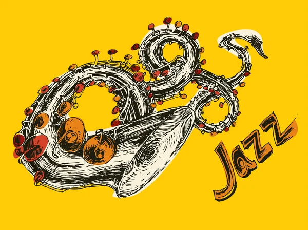 Cartaz de música jazz —  Vetores de Stock