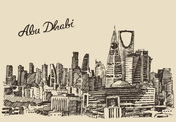 Ciudad de Abu Dhabi skyline — Vector de stock