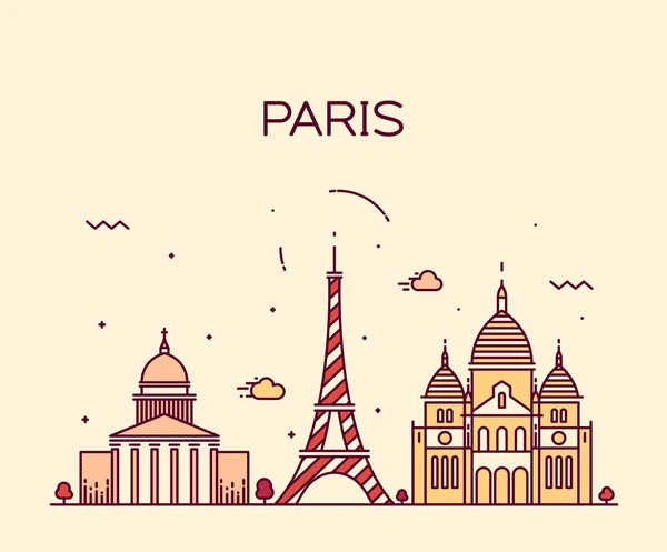 Paris şehir silueti. — 스톡 벡터