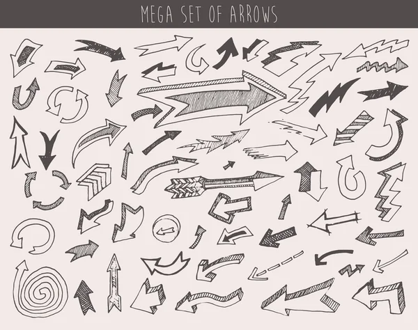 Set of  hand drawn arrows — Stock Vector