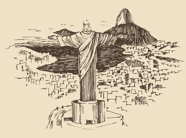 Ručně kreslenou město Rio de Janeiro — Stockový vektor