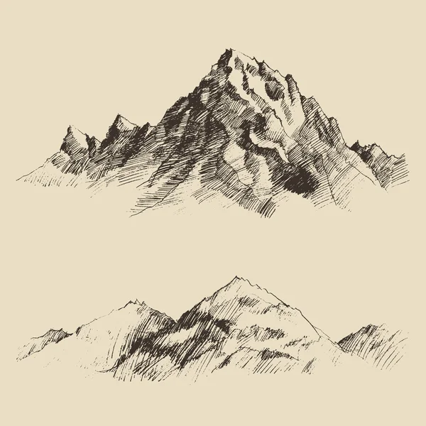 dağların çizilmiş kontür el