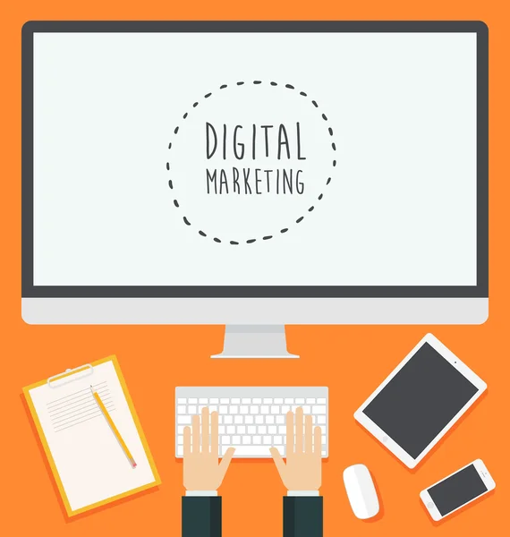 Diseño de marketing digital — Vector de stock