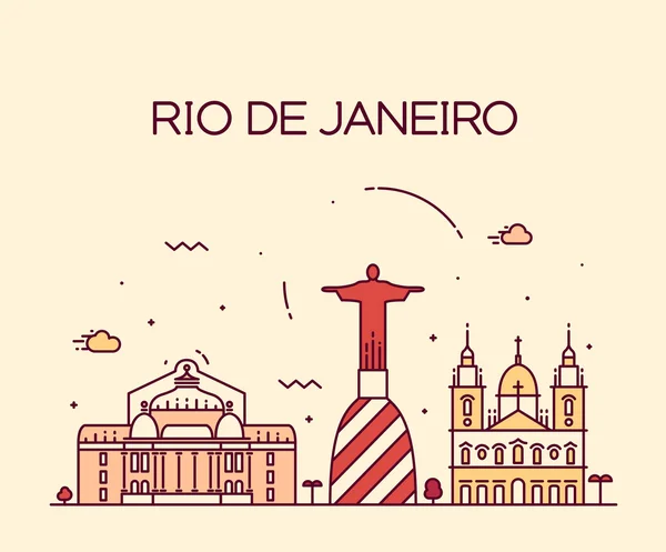 Ciudad de Río de Janeiro skyline — Vector de stock