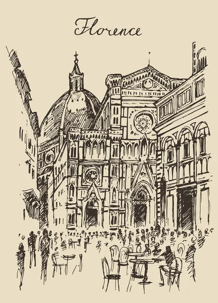 Rues dessinées à la main à Florence — Image vectorielle