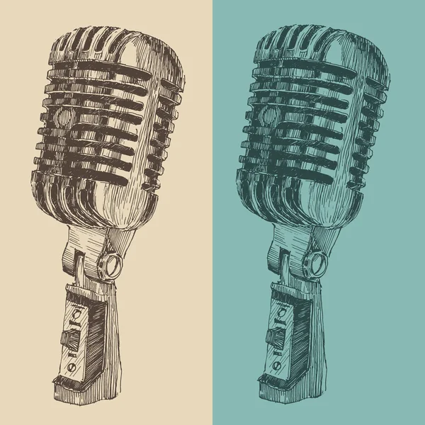 Deux microphones studio — Image vectorielle