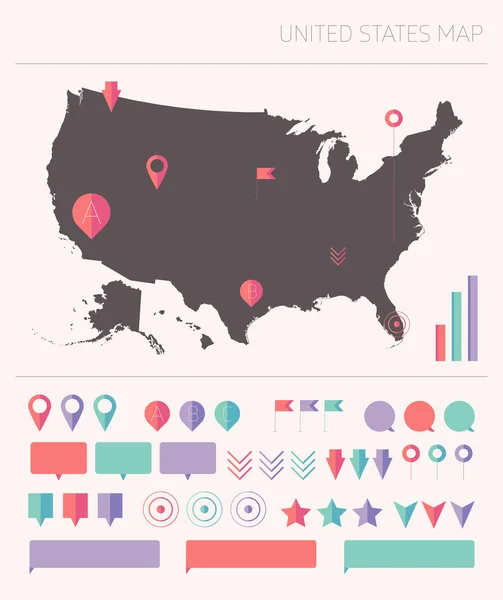 Detailed United States map — Stock Vector