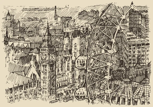 Dessiné à la main ville de Londres — Image vectorielle