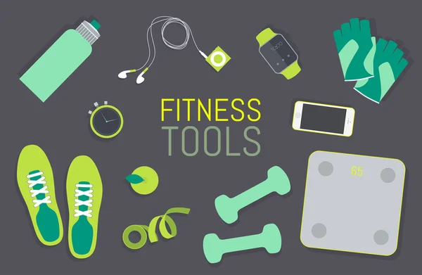 Ausdruck von Fitness-Tools — Stockvektor