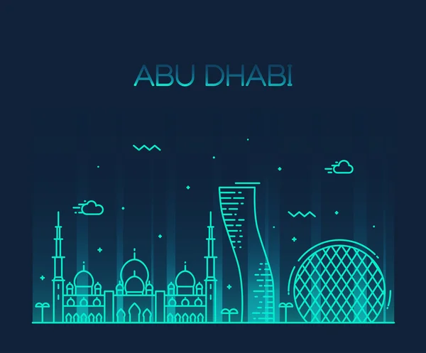 Abu Dhabi skyline della città — Vettoriale Stock