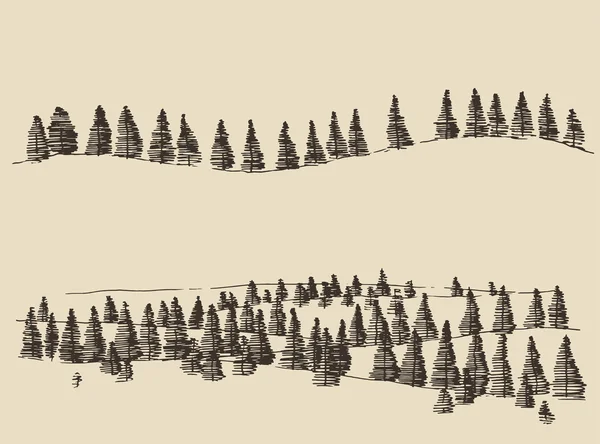 Гори з ялинковим лісом — стоковий вектор