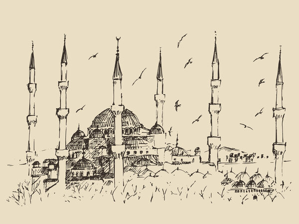 Hand drawn Istanbul city