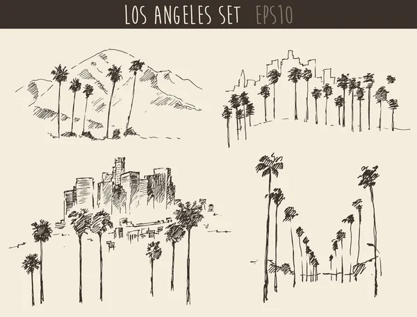 Los Angeles set di viste — Vettoriale Stock