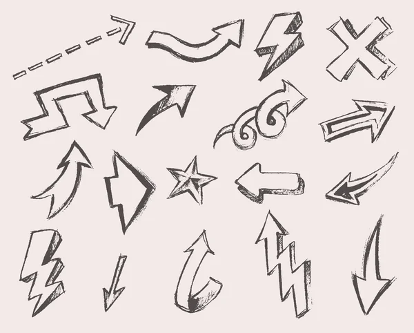 Set of  hand drawn arrows — Stock Vector