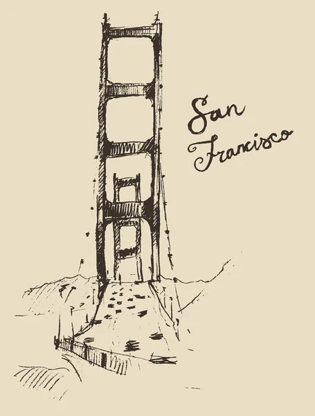 Schizzo del ponte di San Francisco — Vettoriale Stock