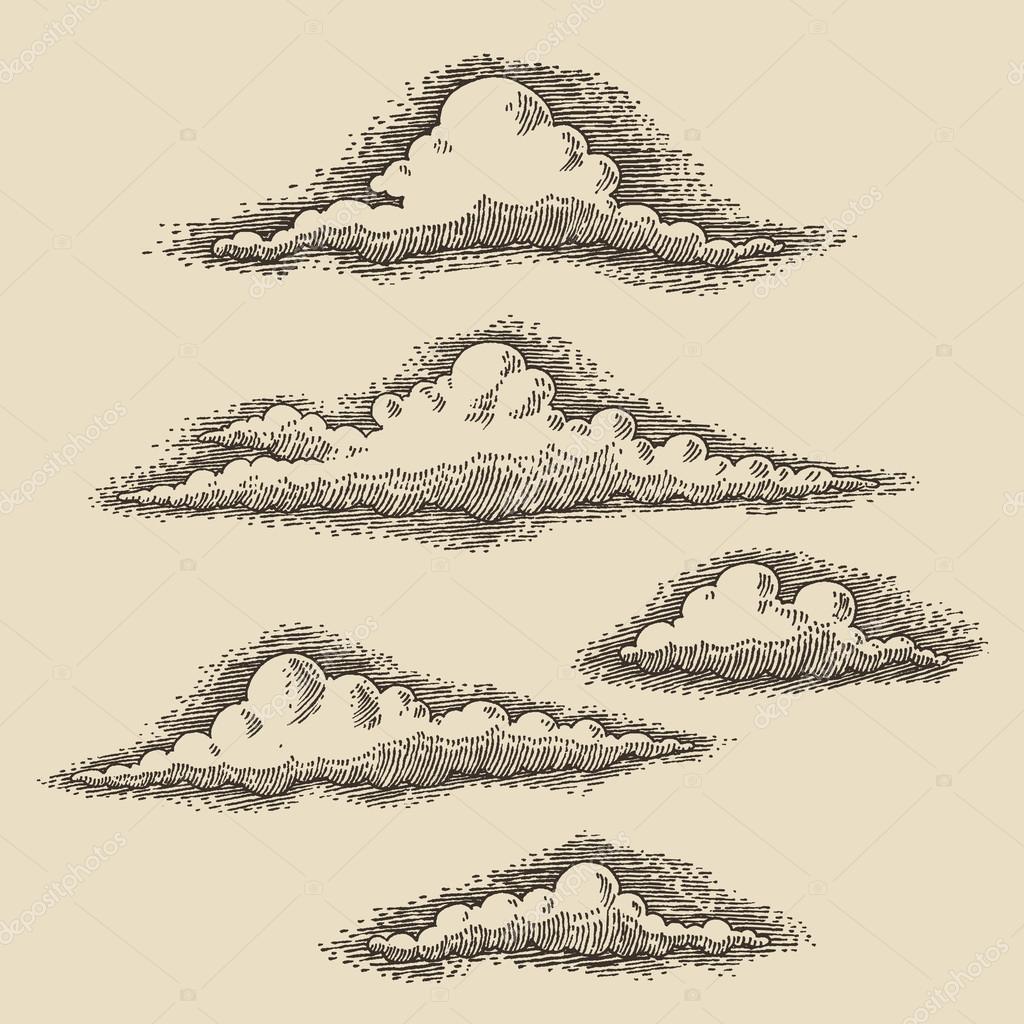 Premium Vector | Doodle collection of hand drawn vector clouds , vector set