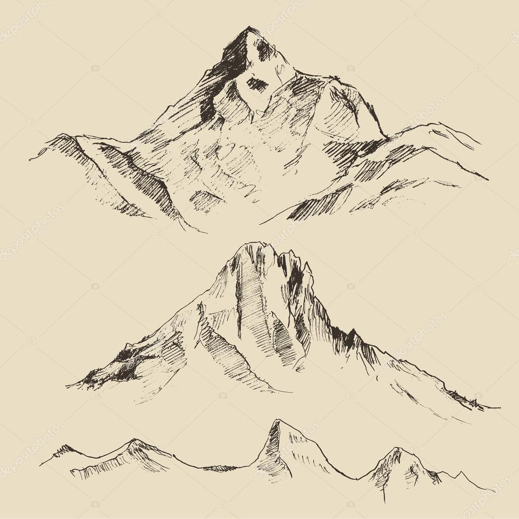 berge skizze einfach