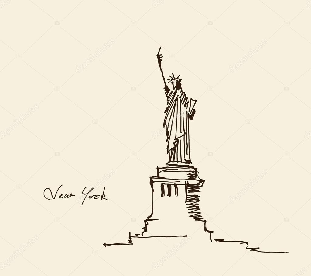 Hand drawn Statue of Liberty Stock Vector Image by ©grop #72755725