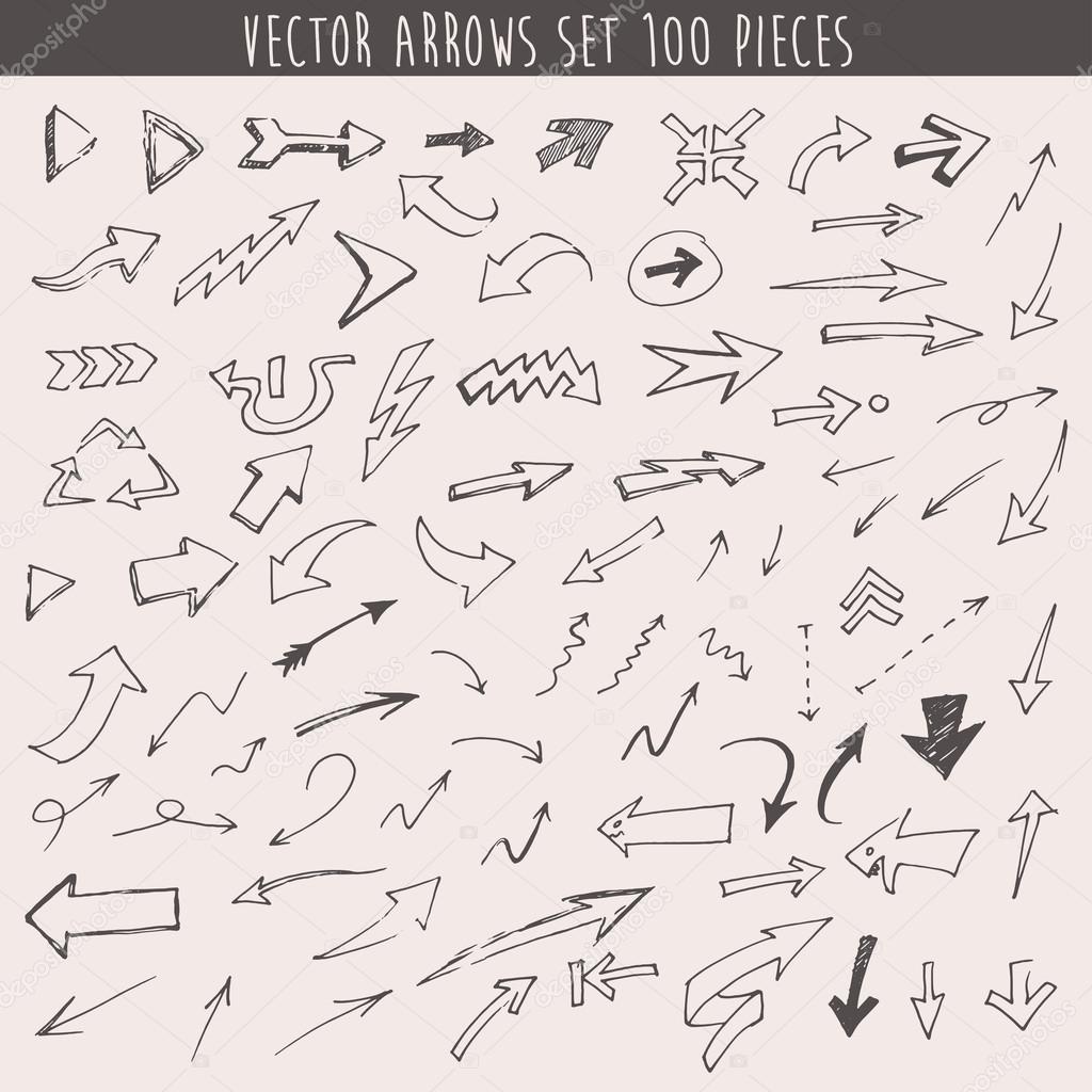 Set of  hand drawn arrows