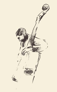 Caz poster kontrbas müzik akustik consept