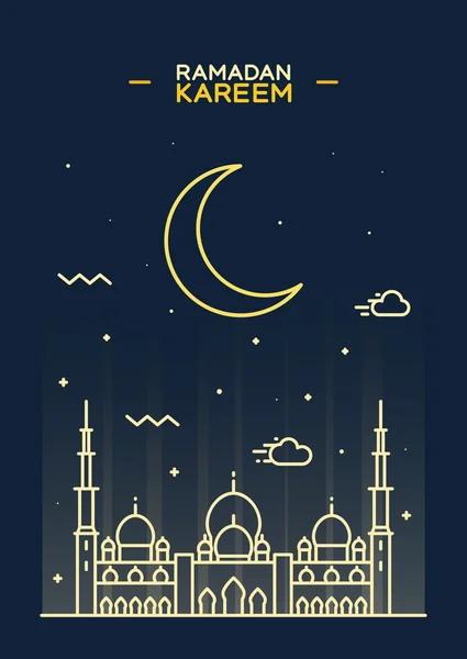 Heiliger Monat muslimischer Ramadan Kareem flacher Vektor — Stockvektor