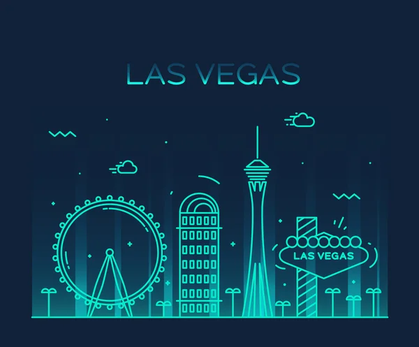 Las Vegas skyline vector illustration linear