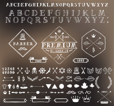 Set design elements labels Hand drawn vector