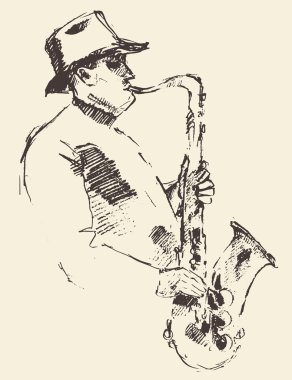 Caz poster saksafon müzik akustik consept
