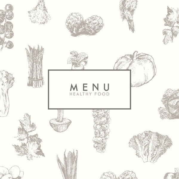 Trendy restaurant menu design vector hand drawn