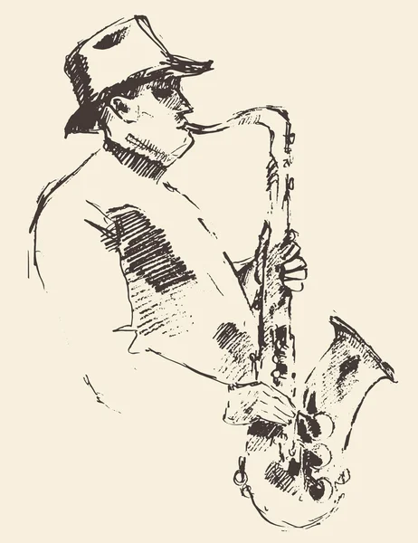 Affiche jazz saxophone musique acoustique consept — Image vectorielle