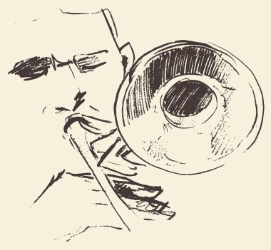Caz poster trombon müzik akustik consept