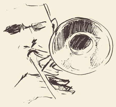 Jazz poster trombone music acoustic consept clipart