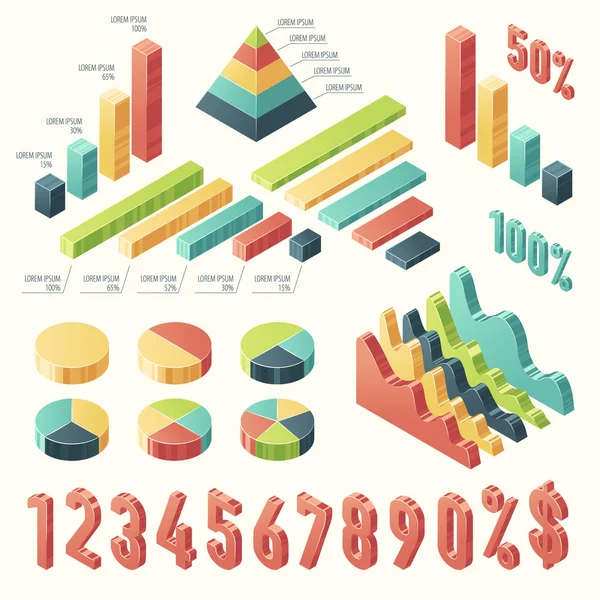 Set 3d apresentação infográfico Modelo Isométrico —  Vetores de Stock