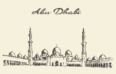 Abu Dabi cami Şeyh Zayed çizilmiş Camii