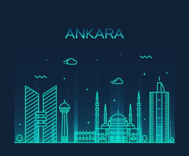 Ankara manzarası vektör çizim doğrusal stili
